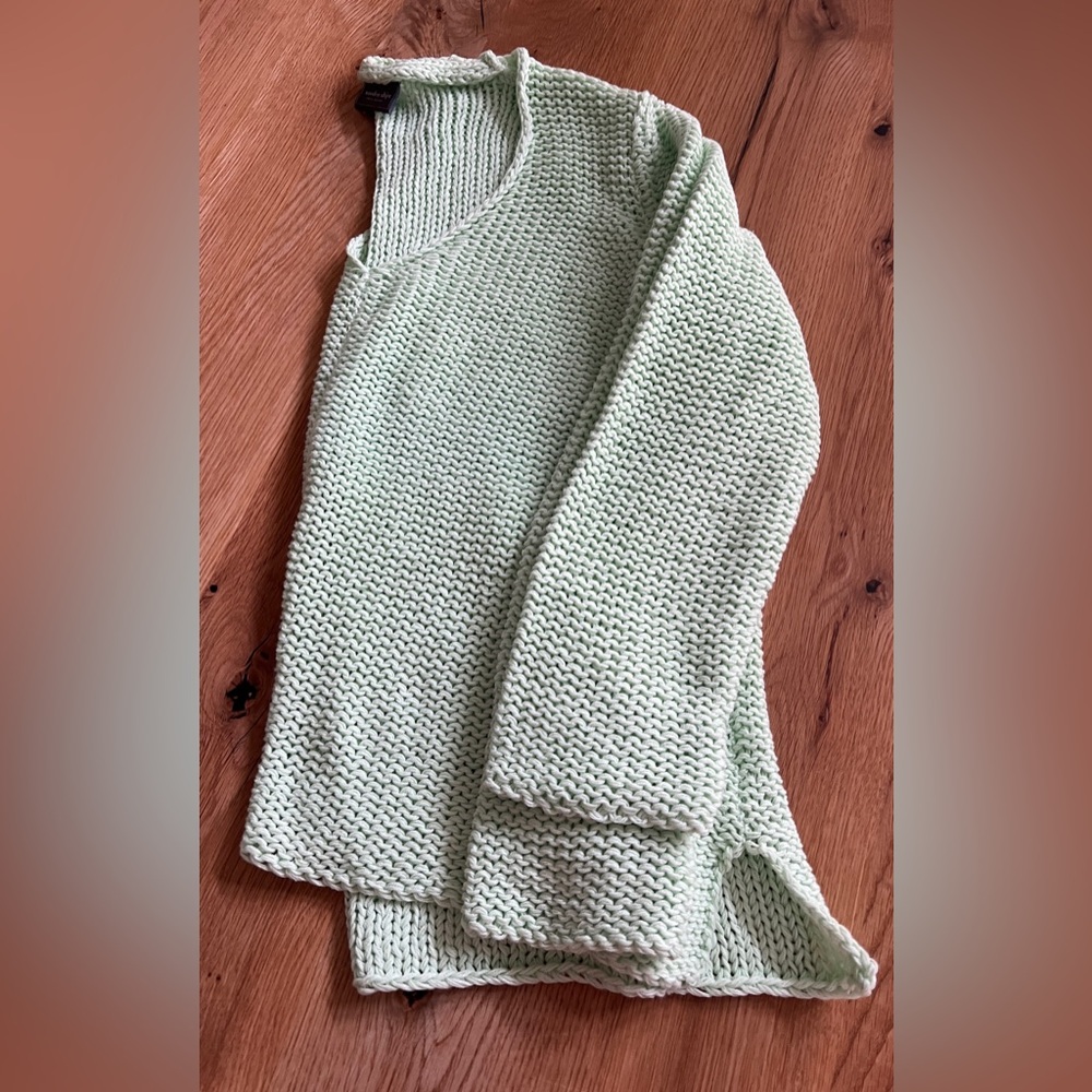 WOODEN SHIPS MAUI CHUNKY V COTTON SWEATER, SIZE M/L. - Picture 8 of 12